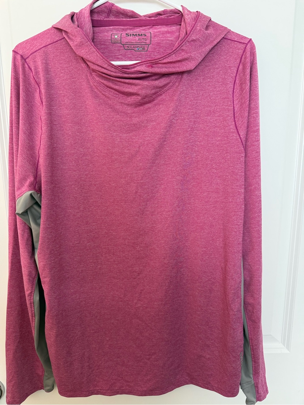 SIMMS SolarFlex UPF 50 Hoodie Women’s XL Pink Fishing Sun Shirt Performance